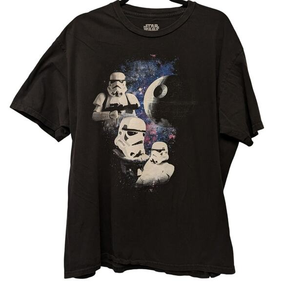 Mad Engine Star Wars Graphic T Shirt 3 Stormtrooper Death Star Moon Black 2XL - Picture 1 of 4